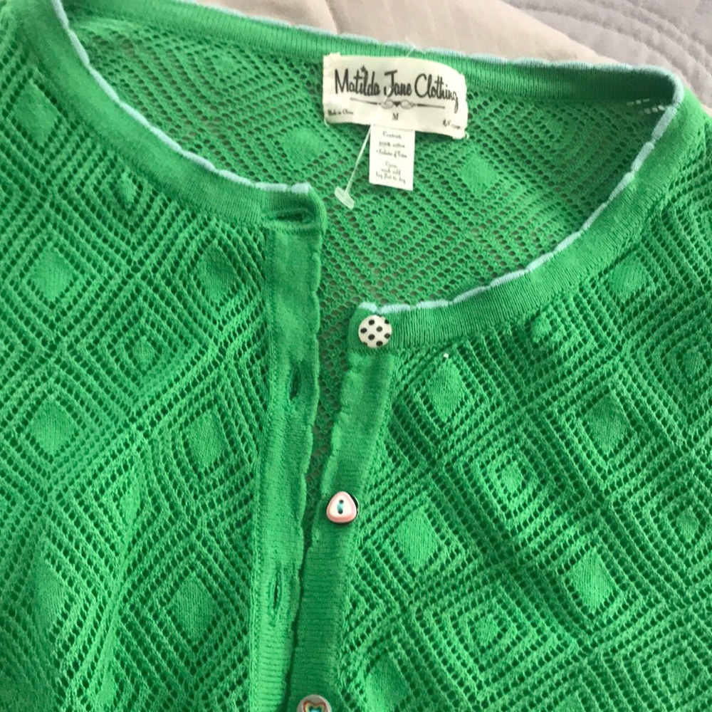 Kelly green Matilda Jane cardigan
